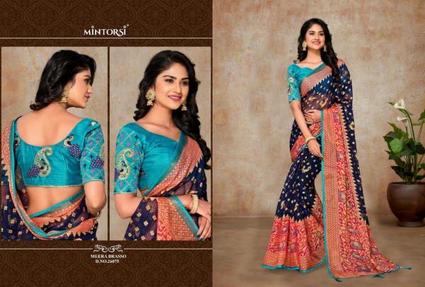 Mintorsi Meera Brasso Fancy Organza Saree Collection